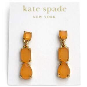 Kate Spade Earrings 14k Gold Fill Orange Faceted NWT